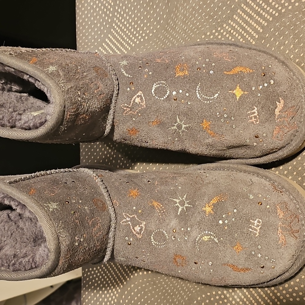 UGG Plush Short Zodiac Boots in Gray...size 7..free Shpg - Picture 4 of 8